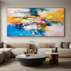 “Explosive Color Cascade of Joy” - Passionate Abstract Painting On Canvas PS0227