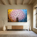“Pink Blossom Tree” - Textured Floral Painting On Canvas PT231
