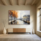 “Autumn Paris Scene” - Impressionistic Landscape Painting On Canvas PT171