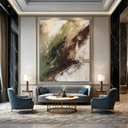 Green - Brown Abstract Earth Tones Painting On Canvas DS118