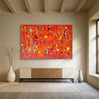 “Red - Yellow - Blue Drizzle” - Abstract Expressionist - Painting On Canvas PT1725