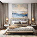 Beige, Blue, Brown with Abstract Horizons "Abstract Horizons" Abstract Painting On Canvas PS1340