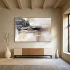 “Grey - Brown Misty Landscape” Abstract Painting On Canvas DKS282