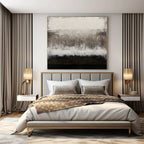 Gray, Black and White with Textured Drips "Moody Melancholy" Abstract Painting On Canvas PS1137