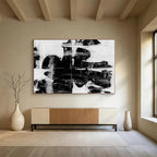 “Monochrome Layered Abstract” - Textured Abstract Painting On Canvas PT134