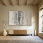 “Neutral Textured Stripes” - Subtle Neutral “Serene Strata” Painting On Canvas PT1624