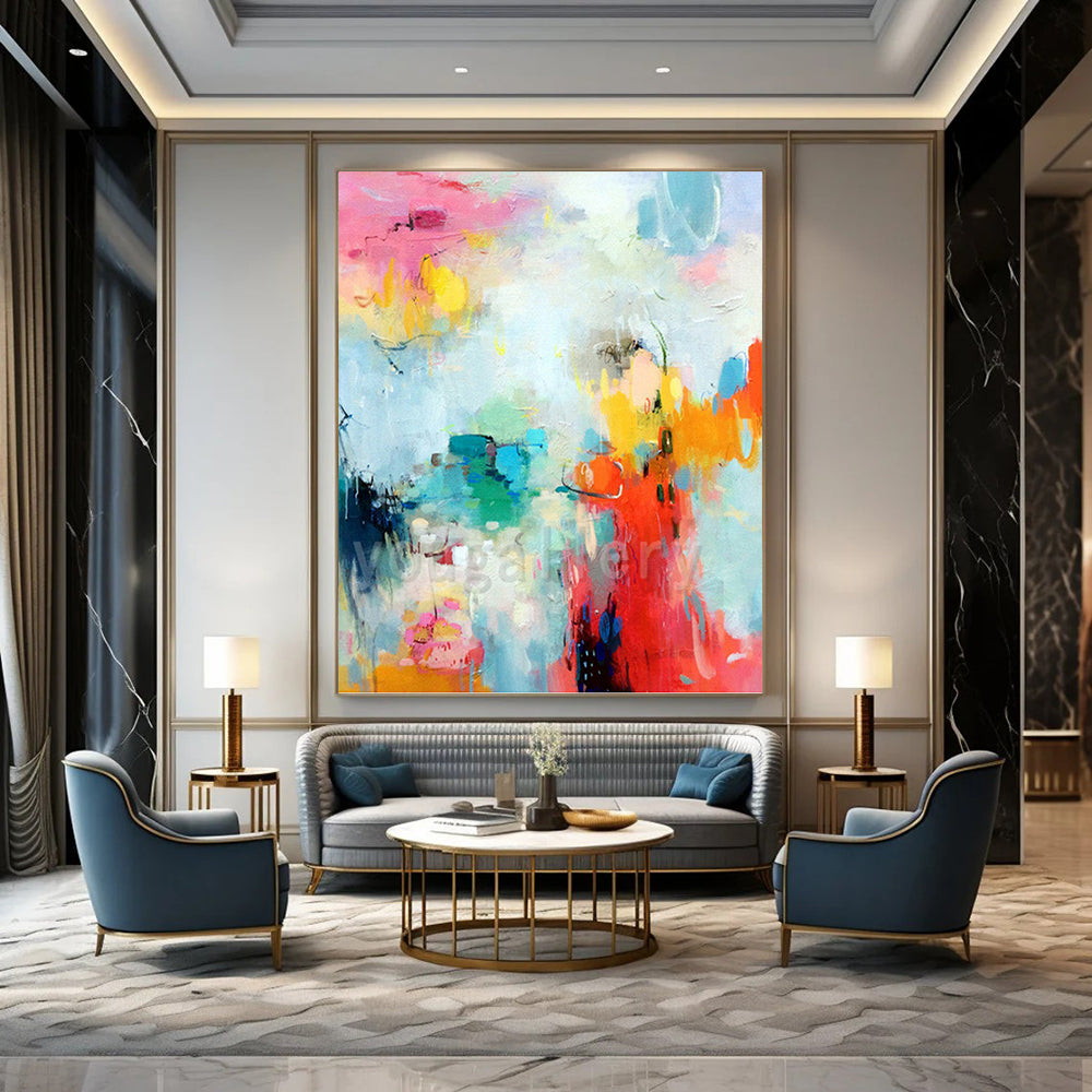 “Pastel Abstract Dream” - Soft - Colored, Whimsical Abstract Painting On Canvas PT1065