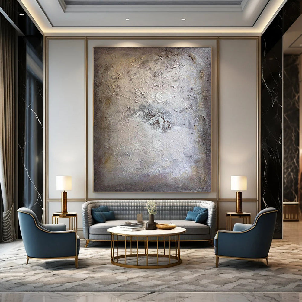 “Neutral Textured Abstract” - Subtle Marks on a Muted Base Painting On Canvas DS258