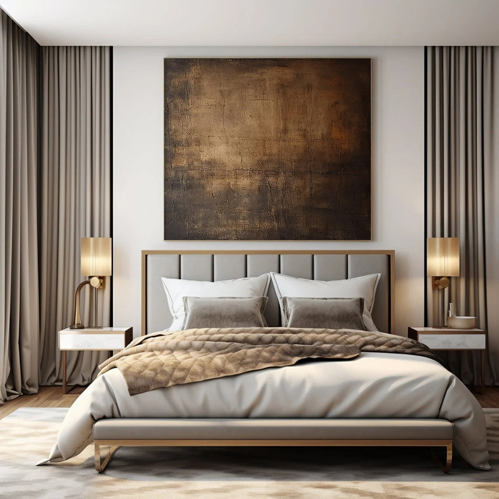 Dark Brown Textured, "Earthy Abyss" – Abstract Textured Painting On Canvas PS0944