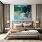 “Teal Chaos Expression” - Action - Inspired Abstract Painting On Canvas PS0196