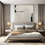 “Black - White Geometric Fragment” - Modern Abstract Painting On Canvas PS0146