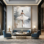 “Ballerina in White” - Impressionistic Oil Painting On Canvas PT2174