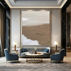 “Beige and White Textured Abstract” - Subtle Landscape - Inspired Painting On Canvas DS375