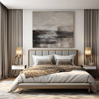 “Gray - Black Textured Abstract” - Moody Abstract Painting On Canvas PS0112