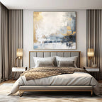 Gray, White, Gold, Blue with Abstract Blends "Blended Beauty" Abstract Painting On Canvas PS1339