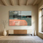 Grey and Orange Abstract Painting On Canvas DKS075