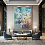 Dandelion Dreams Soft - Hued Floral Impasto, Painting On Canvas PT2151