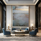 “Ethereal Coastal Horizon” - Soft Tones & Subtle Textures Painting On Canvas DS173