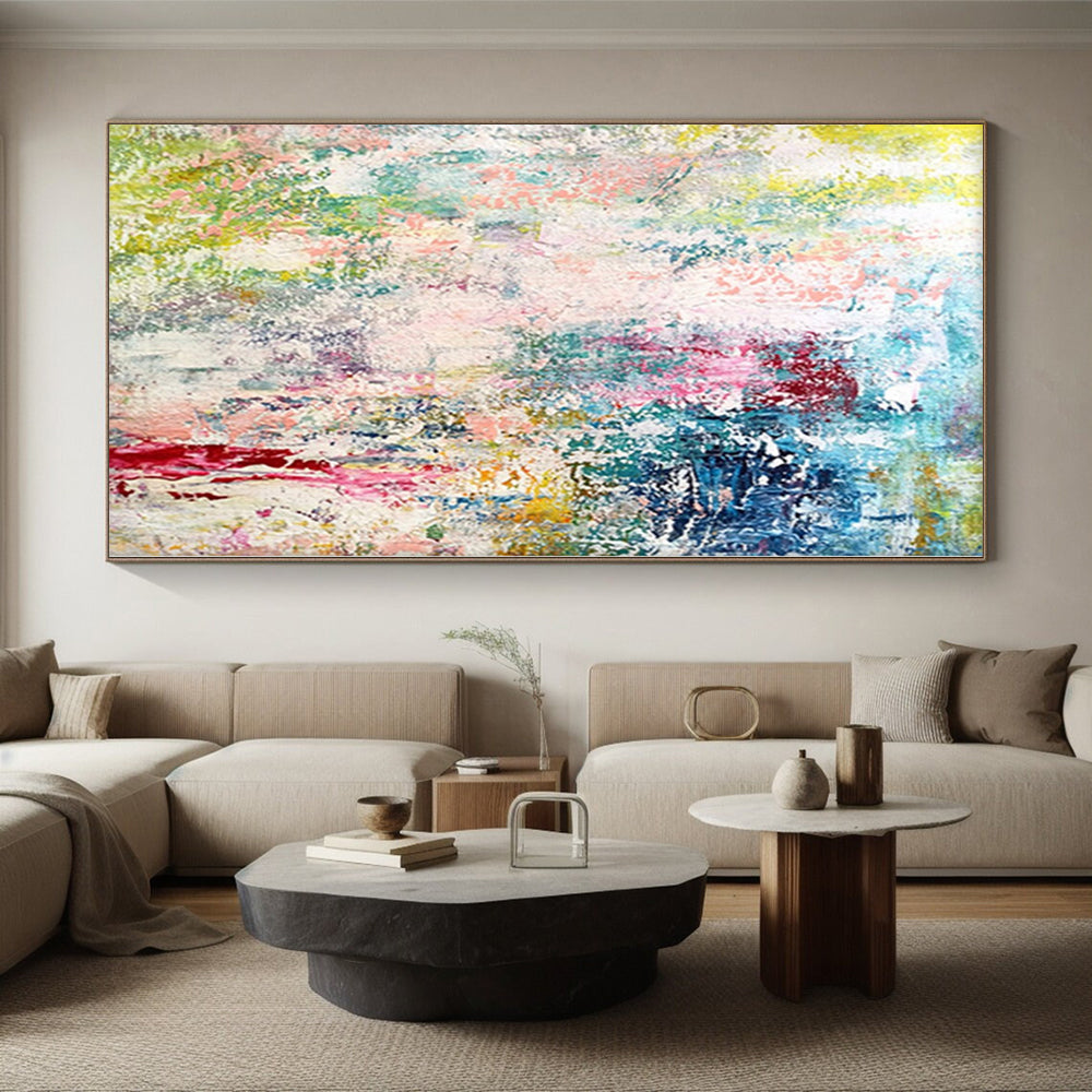 “Pastel Rainbow Abstract” - Whimsical Abstract Painting On Canvas PS0042