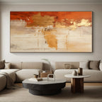 Orange, Gold & Grey Abstract Simplicity Painting On Canvas PS0818