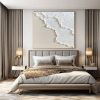 “White Textured Minimalist” - Serene Abstract Painting On Canvas PS0170