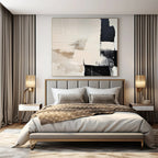 “Beige - Black - Gray Geometric” - Sleek Abstract Painting On Canvas PS0130