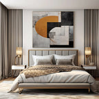 Interlocking Geometric Forms in Neutral Tones "Neutral Harmony" Abstract Painting On Canvas PS1207