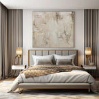 “Beige - Gray Textured Minimalist” - Calm Abstract Painting On Canvas PS0135