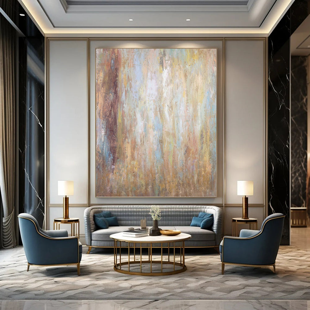 “Warm Tones Blend: Earthy Hues Abstract” - Textured Abstract Painting On Canvas PT0946