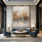 Soft Neutral Floral Abstract Painting On Canvas DS117