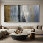 Calm Blue - Gray Seascape, "Silent Shores" – Abstract Landscape Painting On Canvas PS0908
