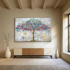 “Colorful Blossom Tree” - Impasto Oil Painting on Canvas PT1514