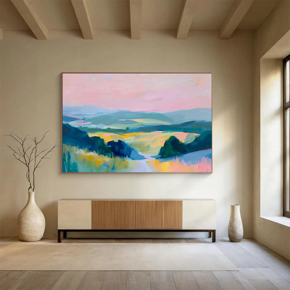 “Color - Drenched Landscape” Landscape Painting On Canvas DKS210
