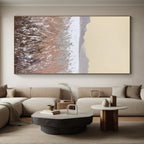 Beige, Brown, Gray Textured Landscape “Desert Calm” - Painting On Canvas PS0806