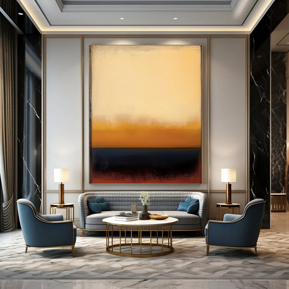 “Yellow - Brown - Black Gradient Abstract” - Color - Field Painting On Canvas PT1948