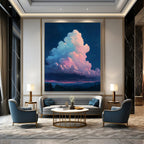 “Pink - Purple Night Clouds” - Impressionistic Sky Painting On Canvas DS009