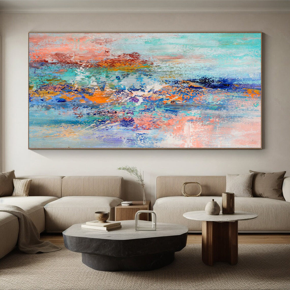 “Colorful Abstract Cascade” - Abstract Expressionist Painting On Canvas PS0013