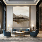 “Mountain and Lake Reflection” - Landscape - Inspired Abstract Painting On Canvas DS358