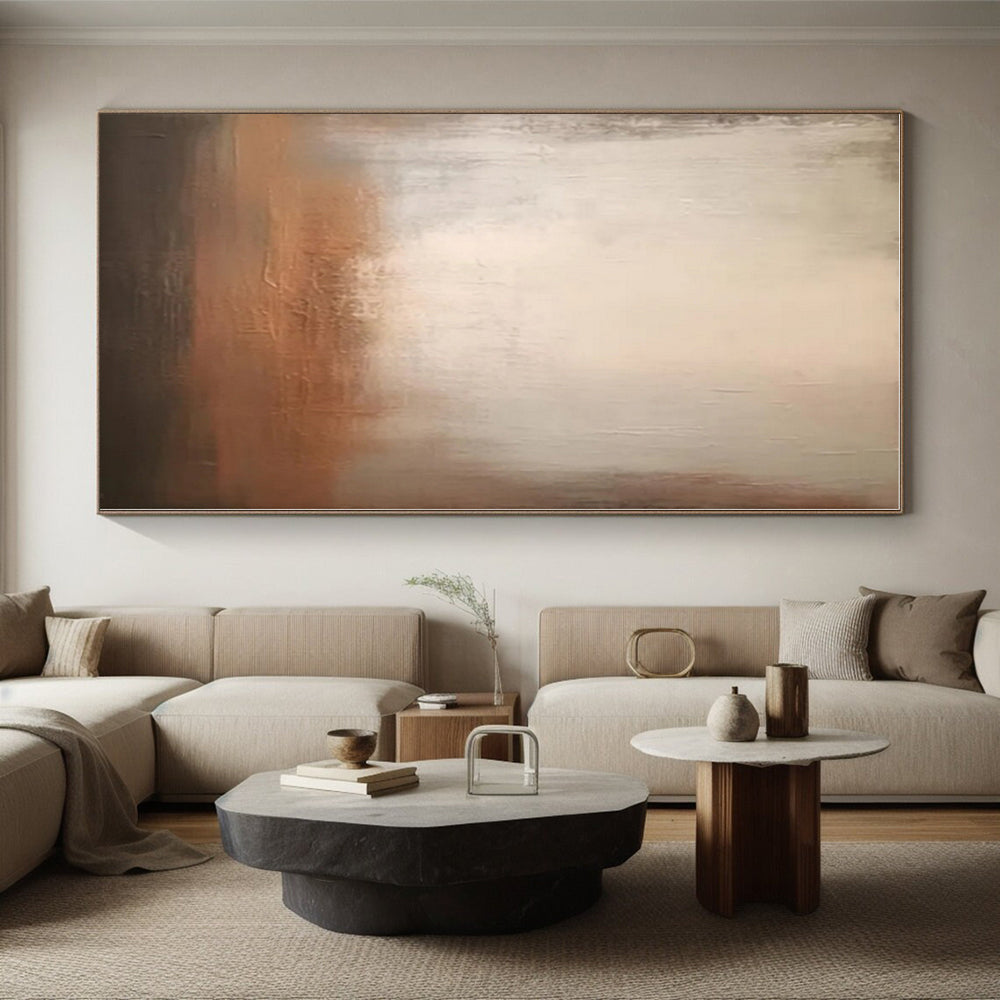 “Beige - Brown Gradient Abstraction” - Beige, Brown Abstract Painting On Canvas PS0519