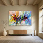 “Rainbow - Swirl Floral Burst” - Vivid - Colors Painting On Canvas PT1529