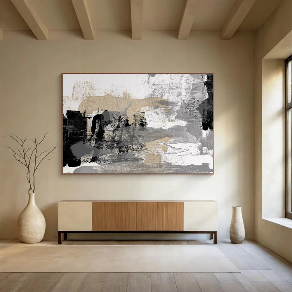 “Neutral Tones Abstract” - Luxe Textured Painting On Canvas DKS448
