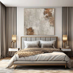 “Gray - Brown Textured Abstract” - Rustic Abstract Painting On Canvas PS0105