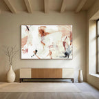 “Blush and Earth Tone Abstract” - Gentle Abstract Painting On Canvas PT145