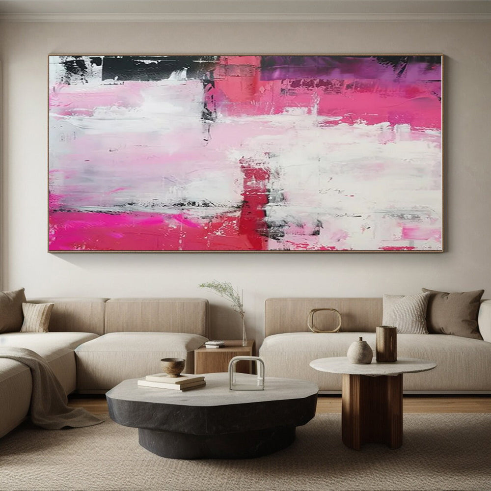 Pink & Purple Abstract Fusion Painting On Canvas PS0814