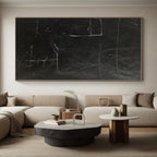 “Black - White Minimalist Lines” - Black, White Abstract Painting On Canvas PS0460