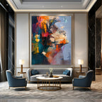 “Color - Blocked Abstract Portrait” - Expressive Abstract Painting On Canvas DS285