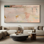 “Soft Pastel Abstract” - Pastel Pink, Blue, Yellow Abstract Painting On Canvas PS0684