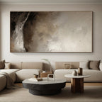 “Gray Textured Landscape” - Gray Abstract Textured Landscape Painting On Canvas PS0550