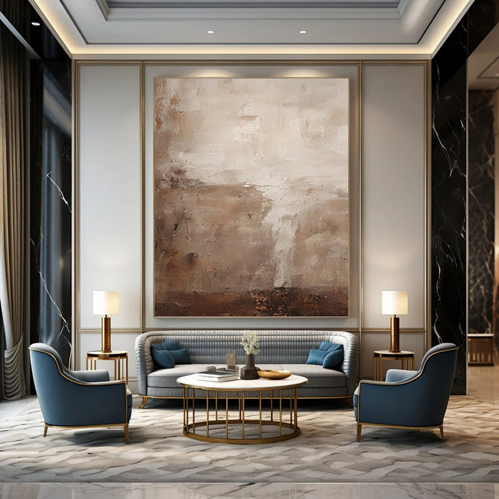 “Soft Earth - Tone Abstraction” - Subtle, Neutral Palette Painting On Canvas PT1470