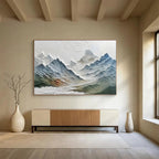“3D Textured Mountain Range” - Sculptural Landscape Painting On Canvas DKS453
